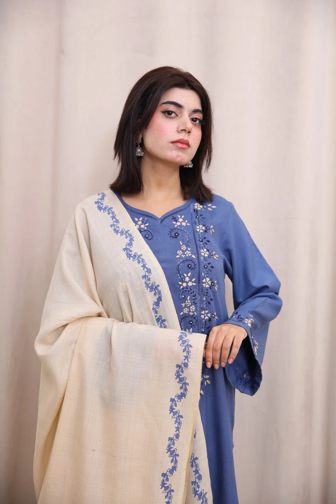 Dusty Slate Blue Three Piece