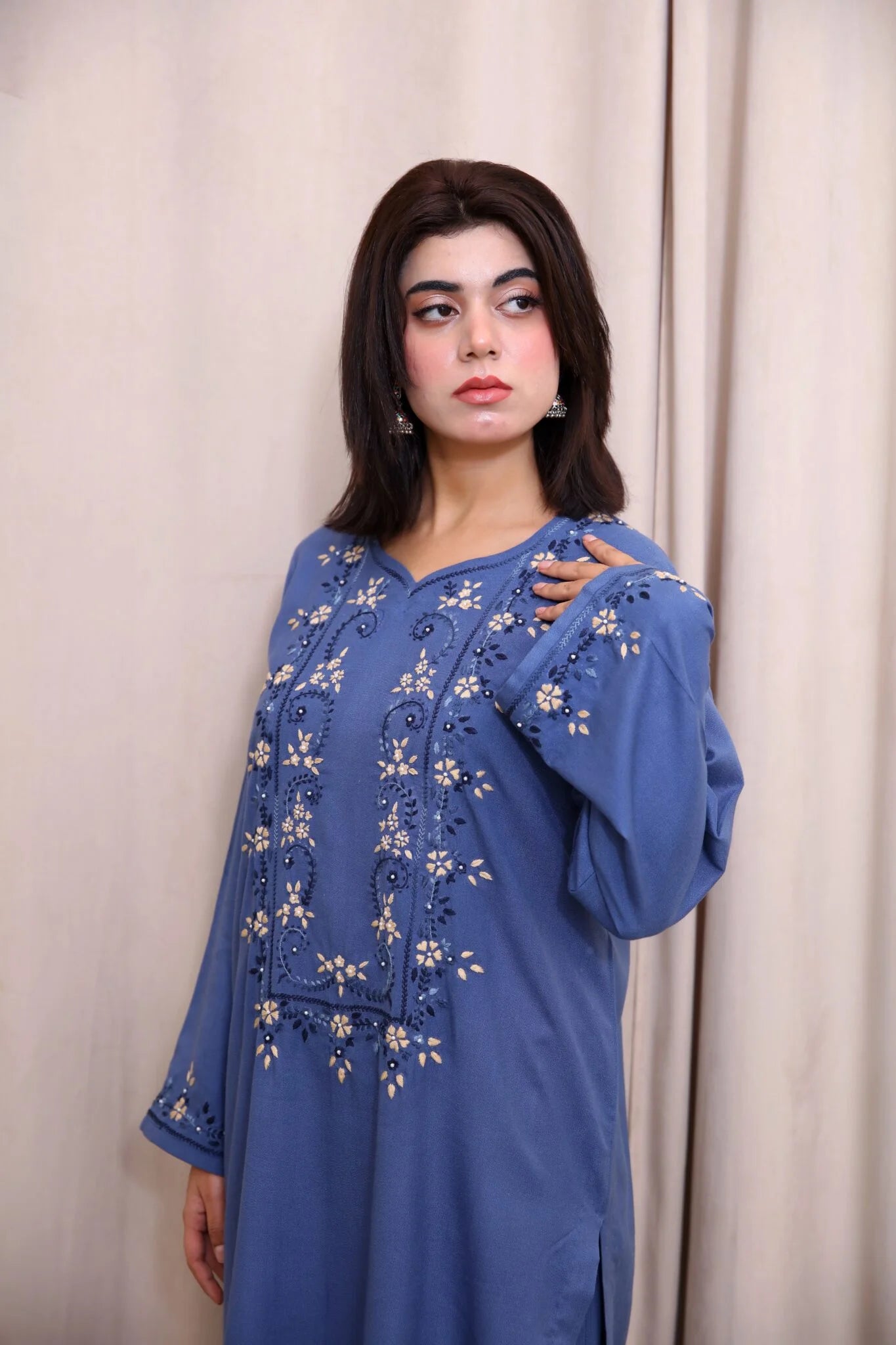 Dusty Slate Blue Three Piece