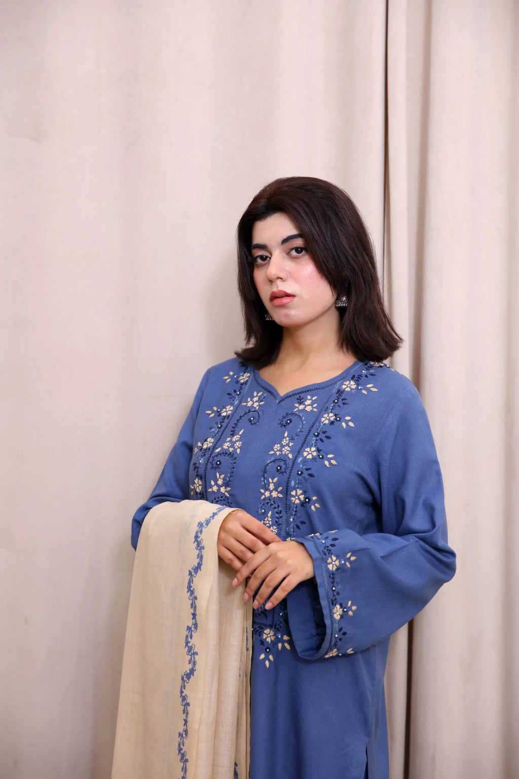 Dusty Slate Blue Three Piece